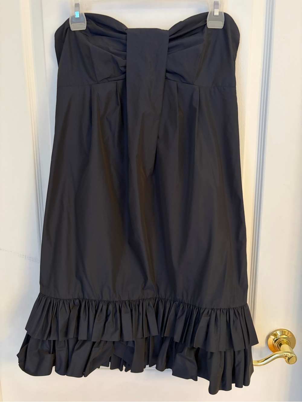 Mexx Navy Strapless Cocktail Dress with Ruffle Hem